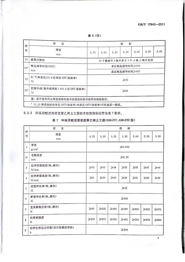 GB/T 17643-2011 土工合成材料 聚乙烯土工膜 第11張